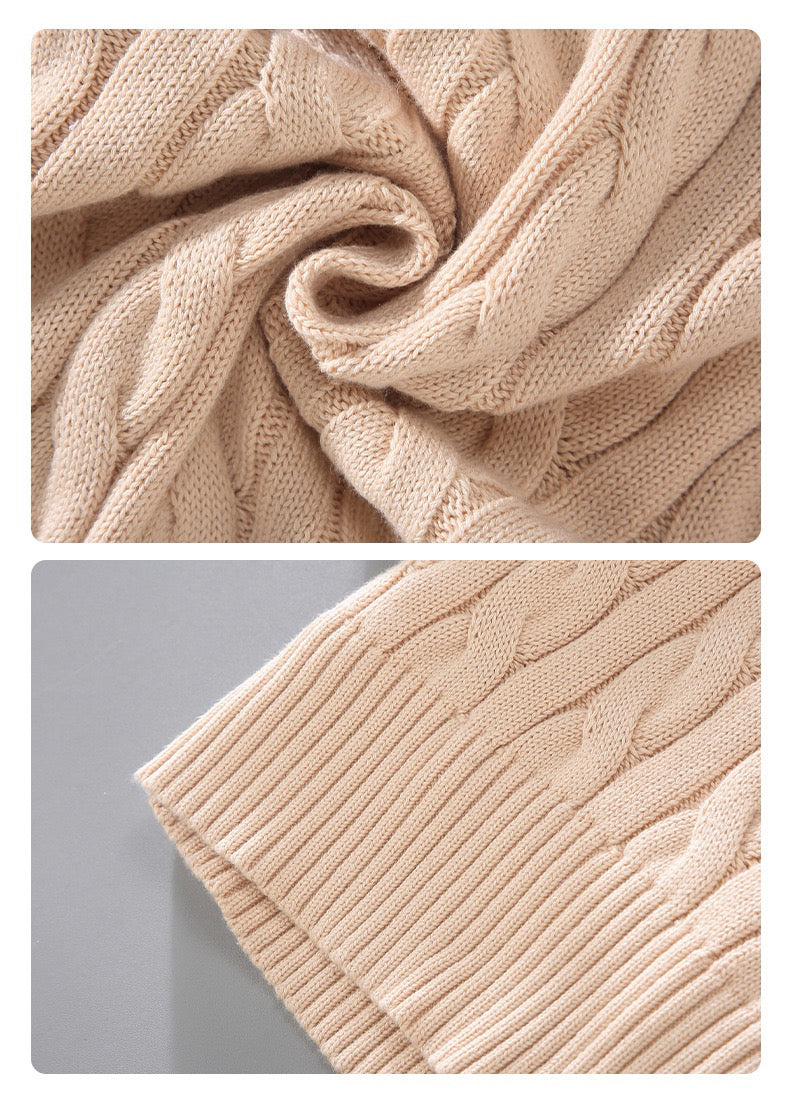 Dettaglio tessuto pullover collo alto mezza zip maglia uomo cotone 100% - design Heritage