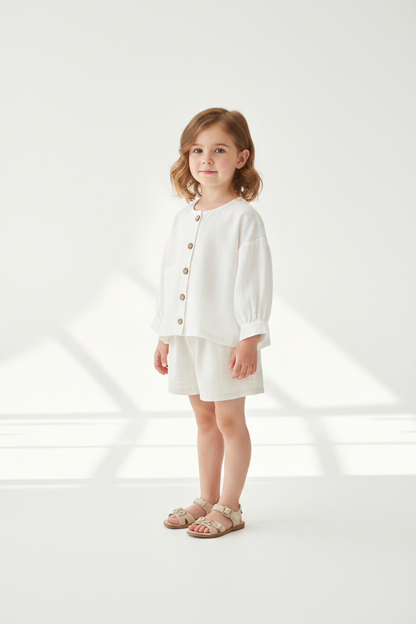 Bambina piccola camicetta bianca