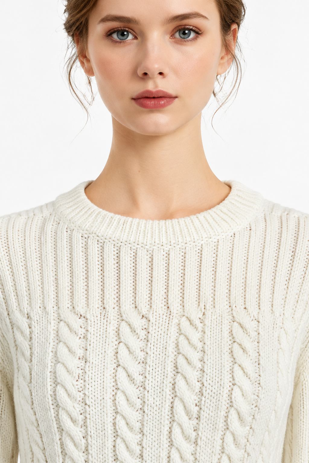 Coordinato Soft in Maglia - Acrilico - Girocollo a Trecce e Gonna