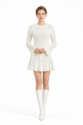 Coordinato Soft in Maglia - Acrilico - Girocollo a Trecce e Gonna