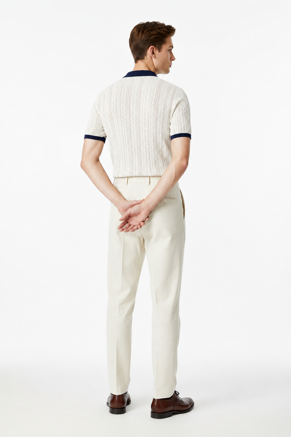 Polo Soft jacquard, ricostruzione della vista posteriore