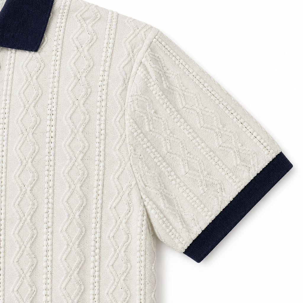 Dettaglio manica della Polo Soft jacquard