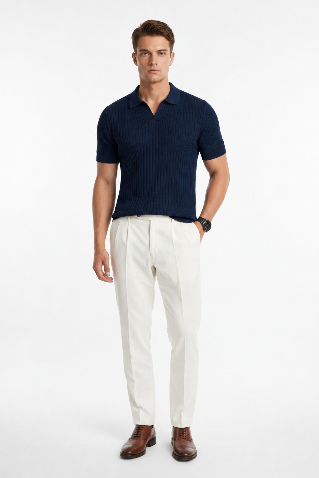 Polo Soft in Maglia a Coste Larghe – Misto Viscosa