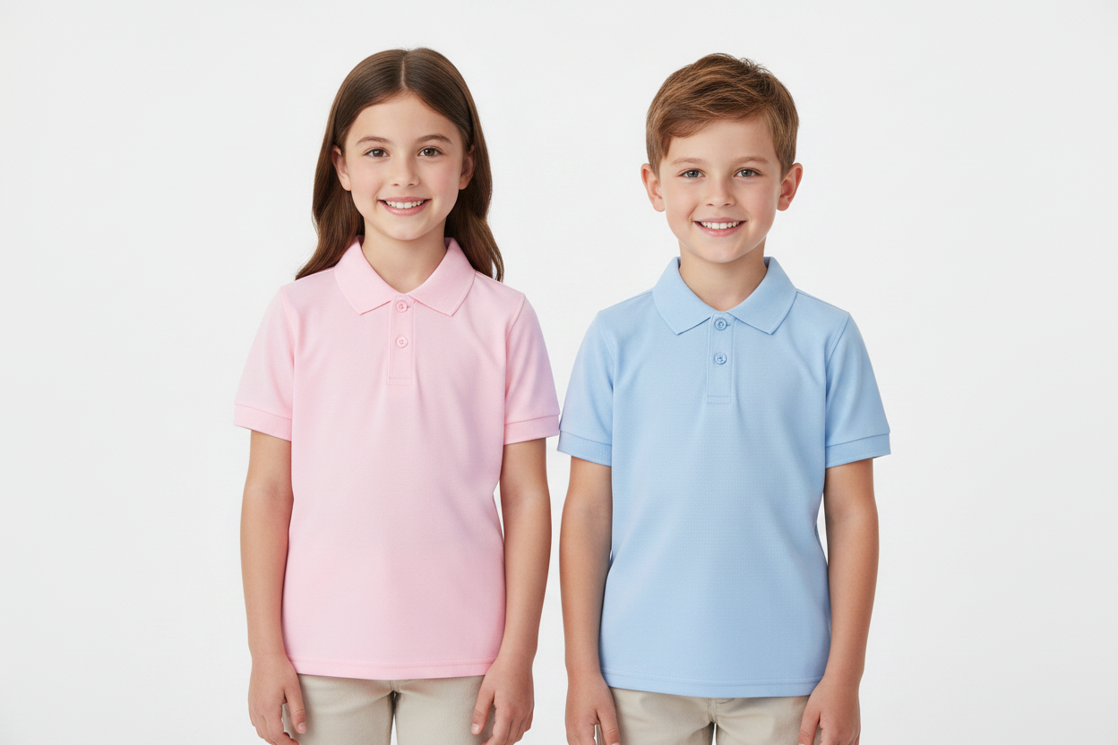 Polo Bambini Rosa e Blu - Set Fotografico